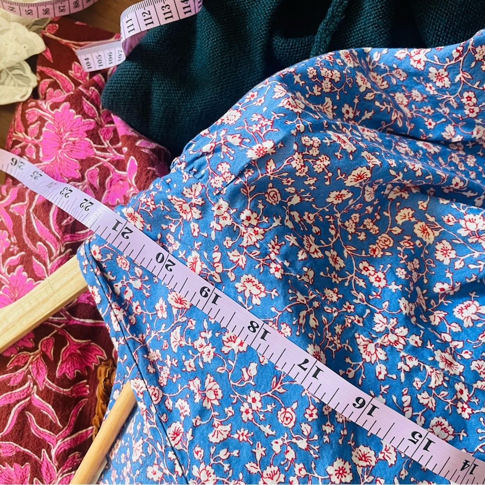 Madewell Blue Floral Puff Sleeve Top - Picture 10 of 11